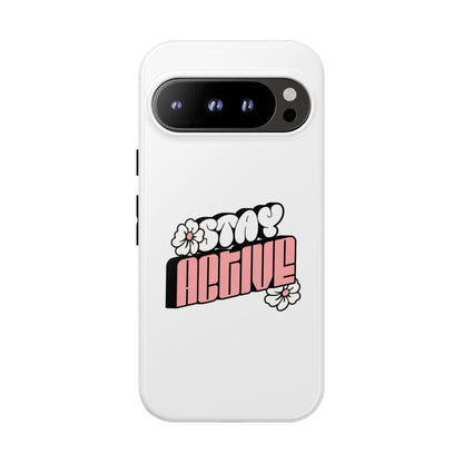 Stay Active Phone Case — Retro Pink Floral Tough Phone Cover