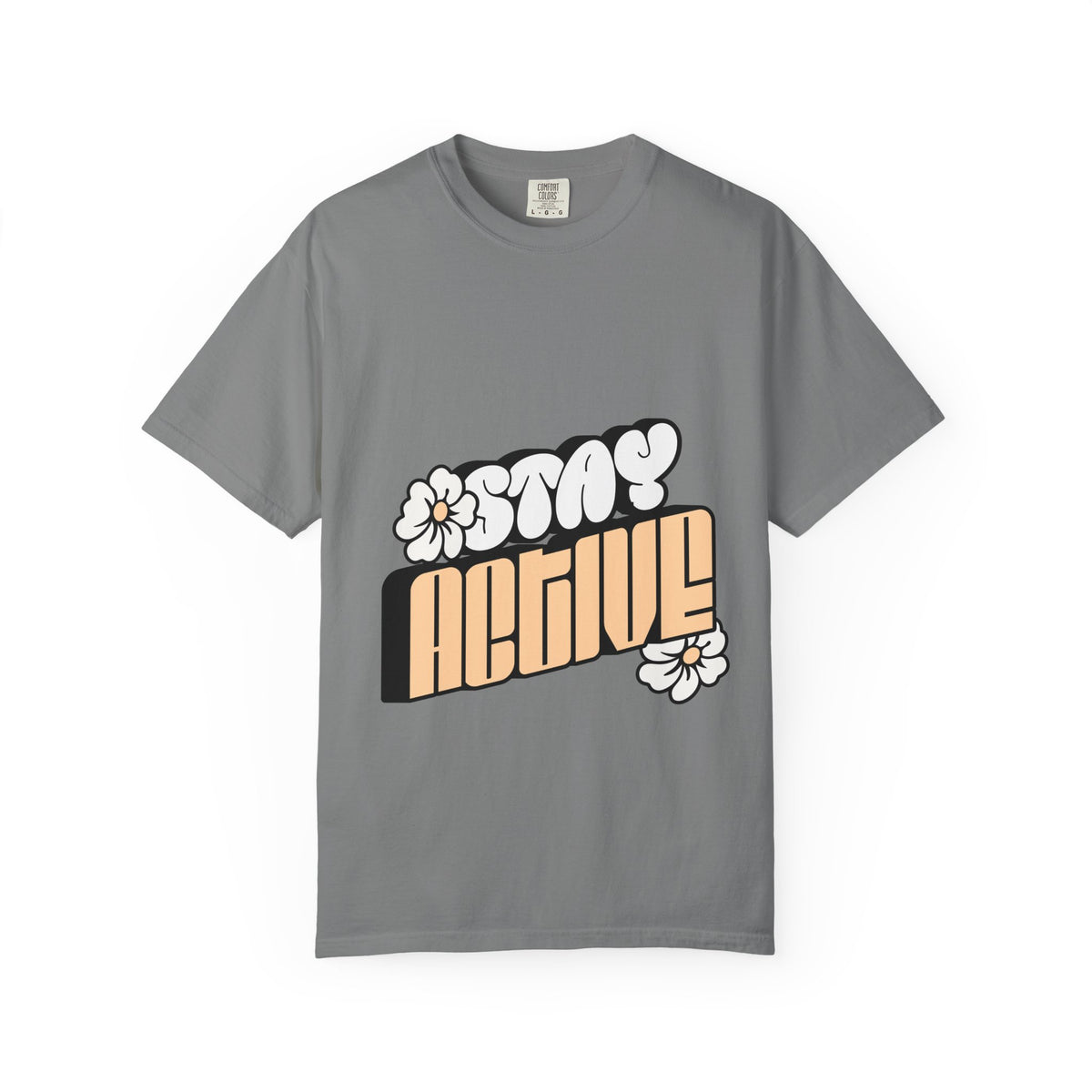 Stay Active Orange Floral Tee — Graphic T-Shirt