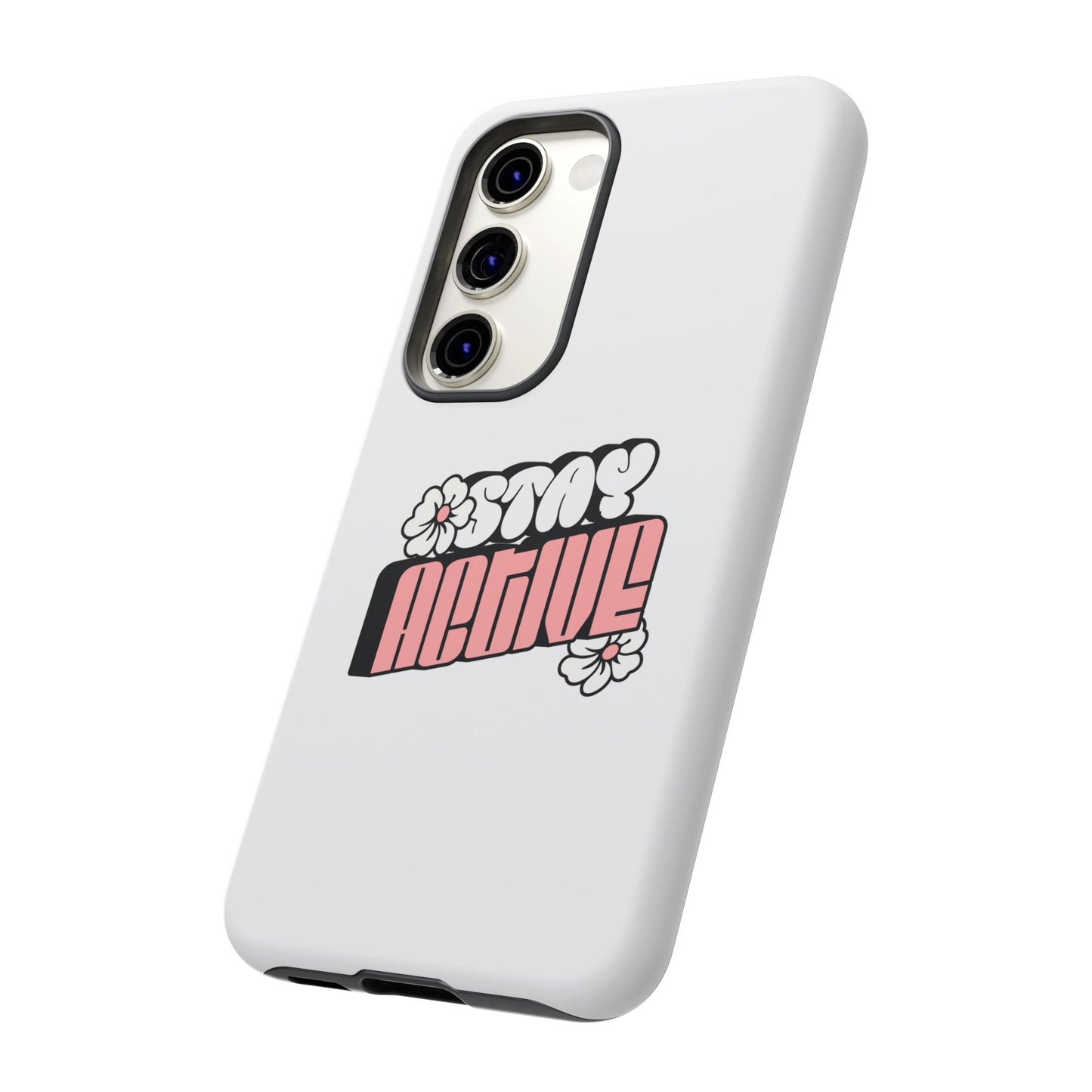 Stay Active Phone Case — Retro Pink Floral Tough Phone Cover