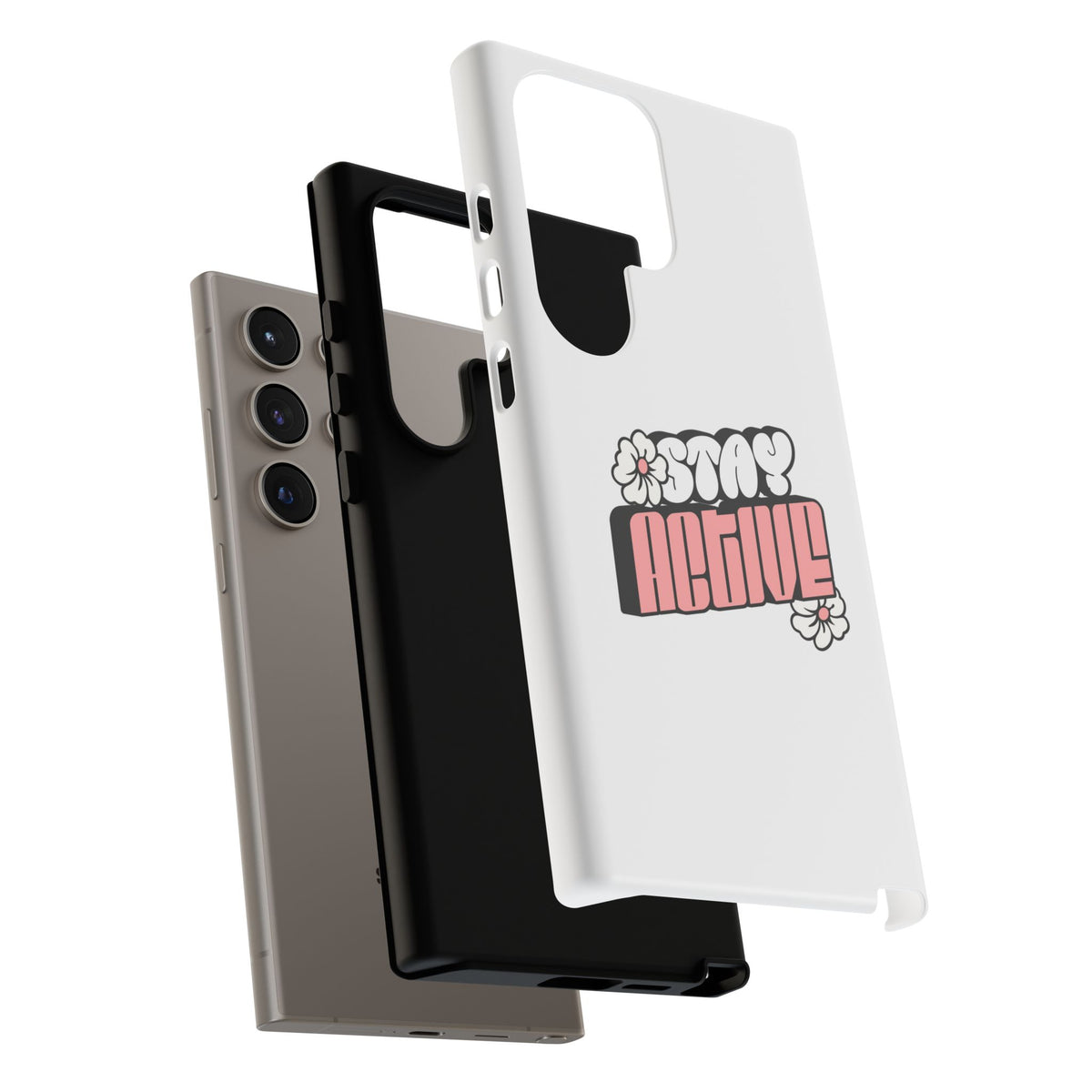 Stay Active Phone Case — Retro Pink Floral Tough Phone Cover