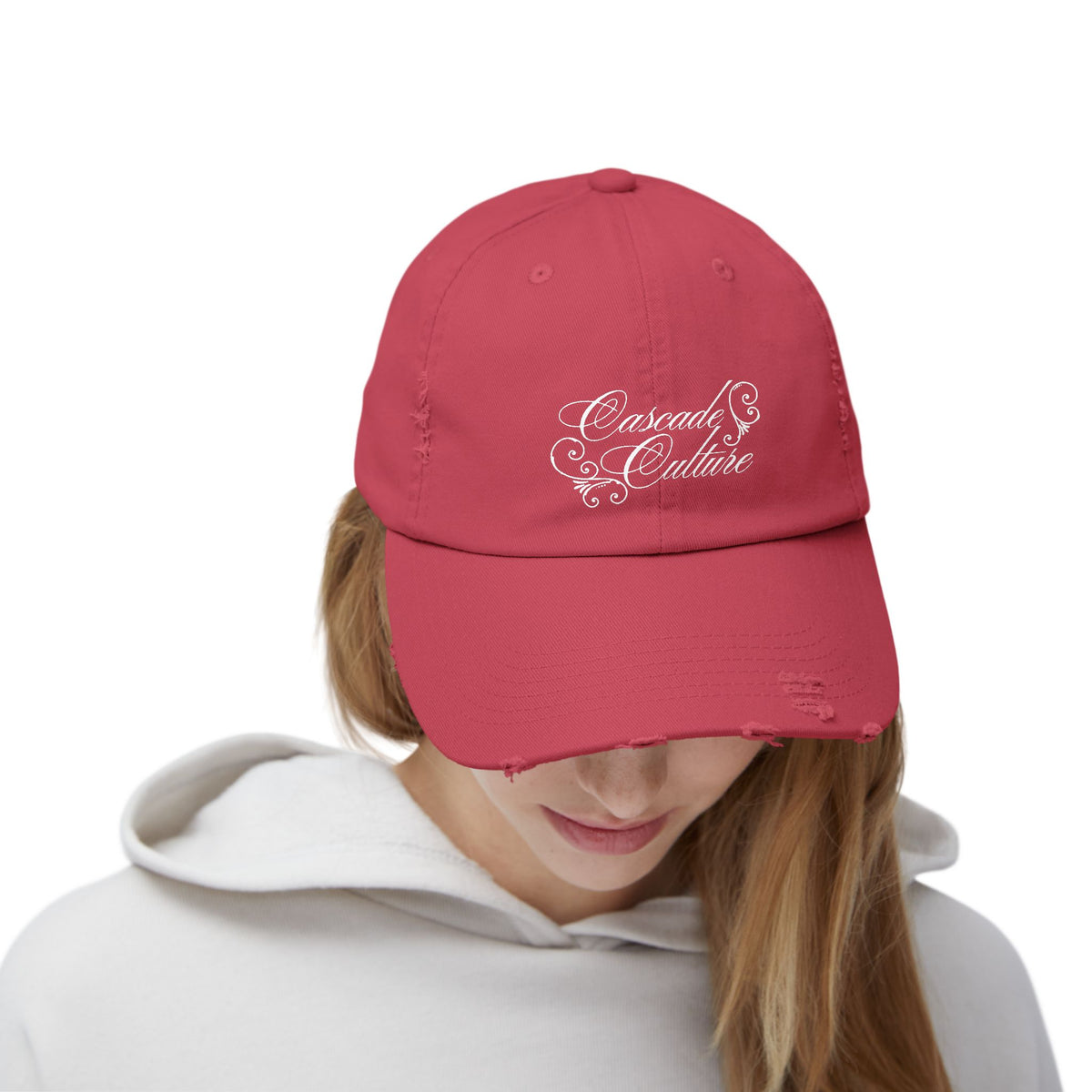 Distressed Embroidered Cap — 