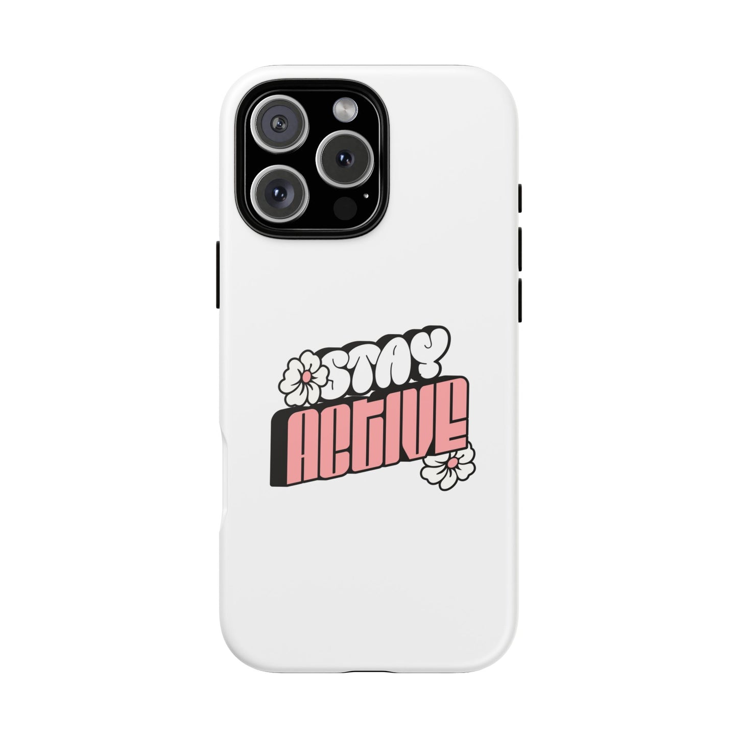 Stay Active Phone Case — Retro Pink Floral Tough Phone Cover