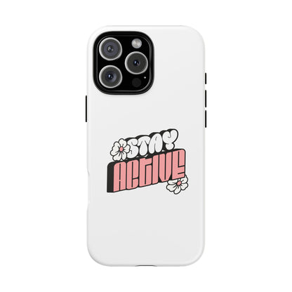 Stay Active Phone Case — Retro Pink Floral Tough Phone Cover