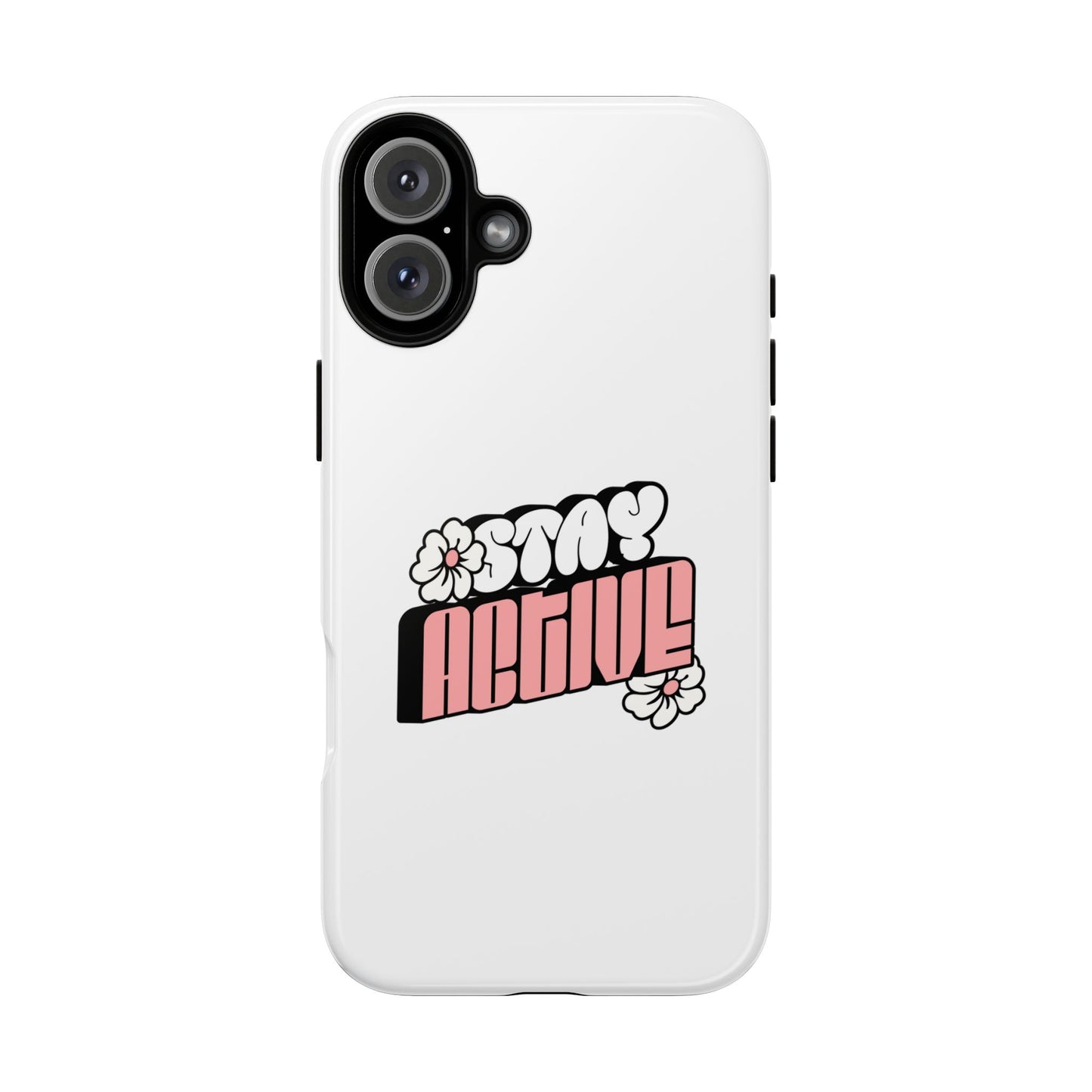 Stay Active Phone Case — Retro Pink Floral Tough Phone Cover