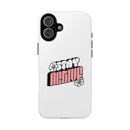 Stay Active Phone Case — Retro Pink Floral Tough Phone Cover