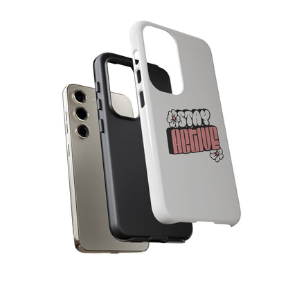 Stay Active Phone Case — Retro Pink Floral Tough Phone Cover