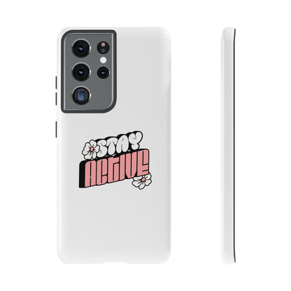 Stay Active Phone Case — Retro Pink Floral Tough Phone Cover
