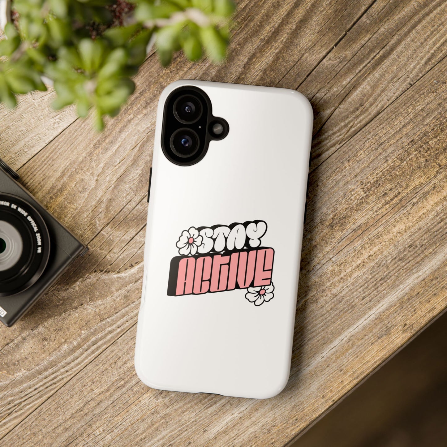Stay Active Phone Case — Retro Pink Floral Tough Phone Cover