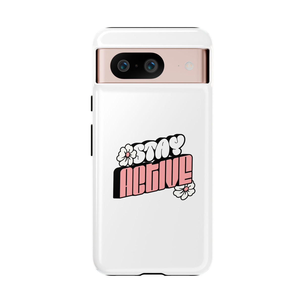 Stay Active Phone Case — Retro Pink Floral Tough Phone Cover