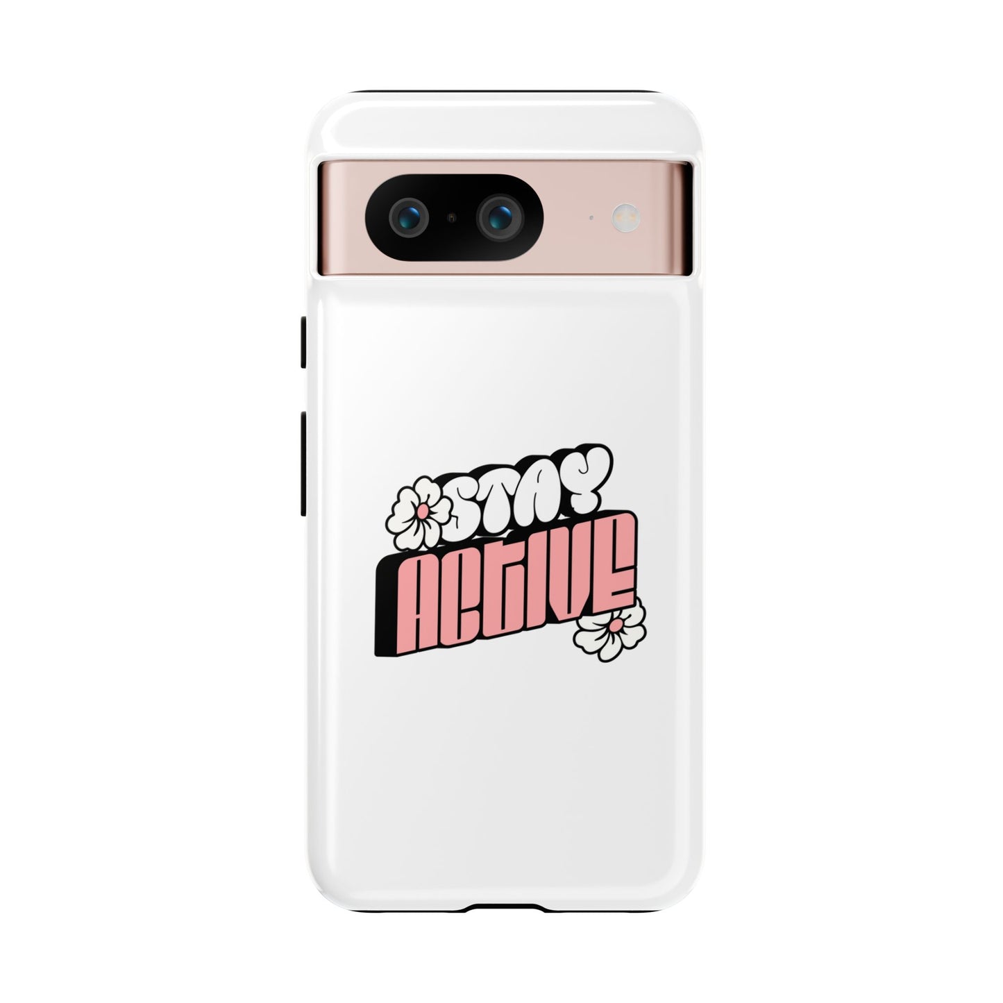 Stay Active Phone Case — Retro Pink Floral Tough Phone Cover
