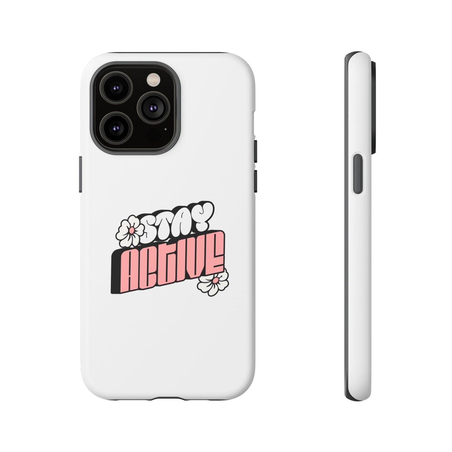 Stay Active Phone Case — Retro Pink Floral Tough Phone Cover