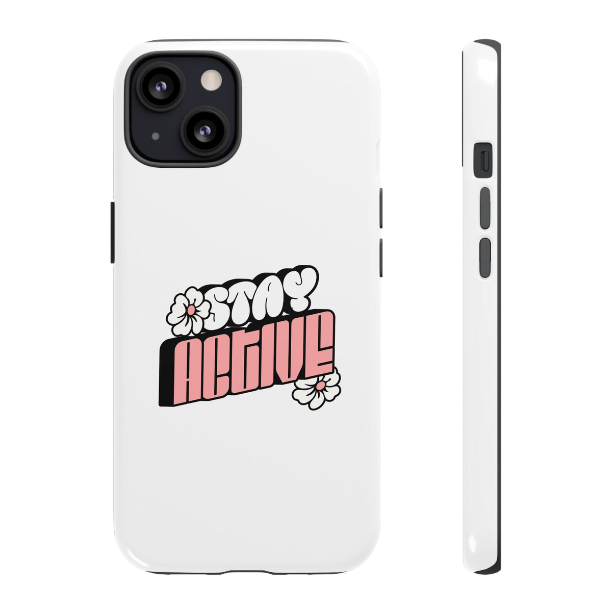 Stay Active Phone Case — Retro Pink Floral Tough Phone Cover