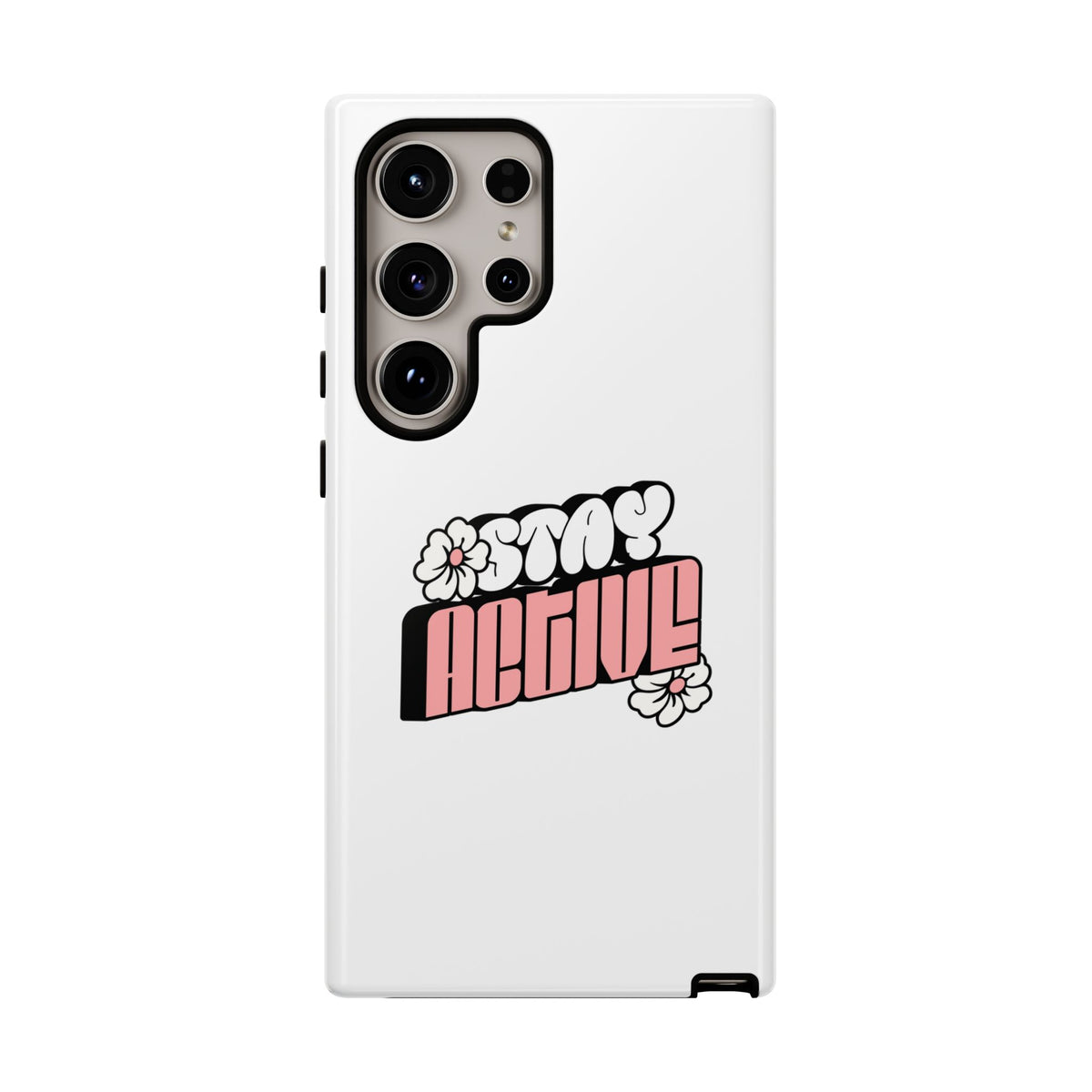 Stay Active Phone Case — Retro Pink Floral Tough Phone Cover