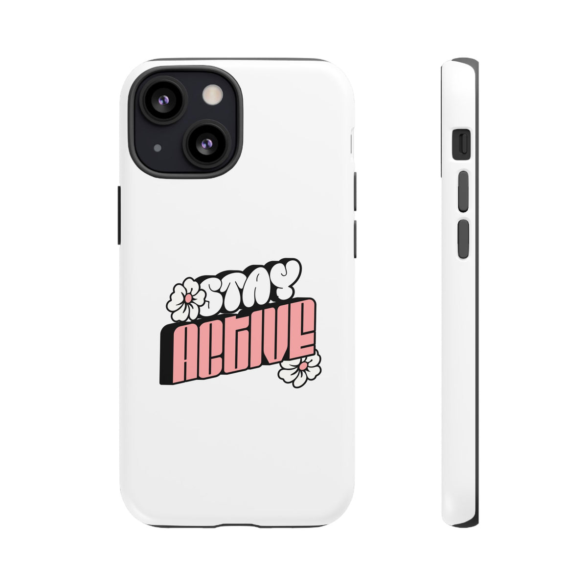 Stay Active Phone Case — Retro Pink Floral Tough Phone Cover