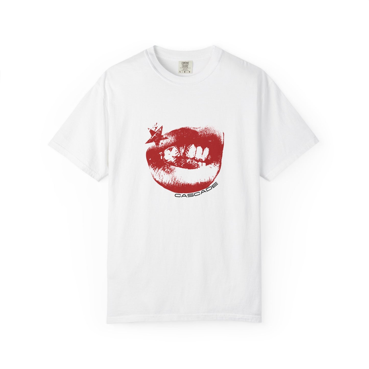 Graphic Tee — Red Lip Print T-Shirt