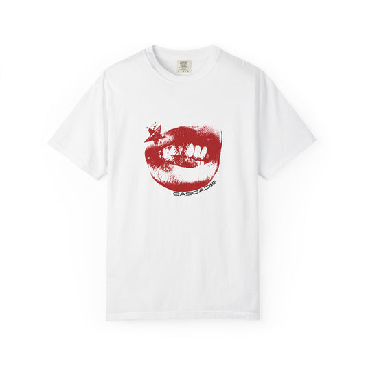 Graphic Tee — Red Lip Print T-Shirt