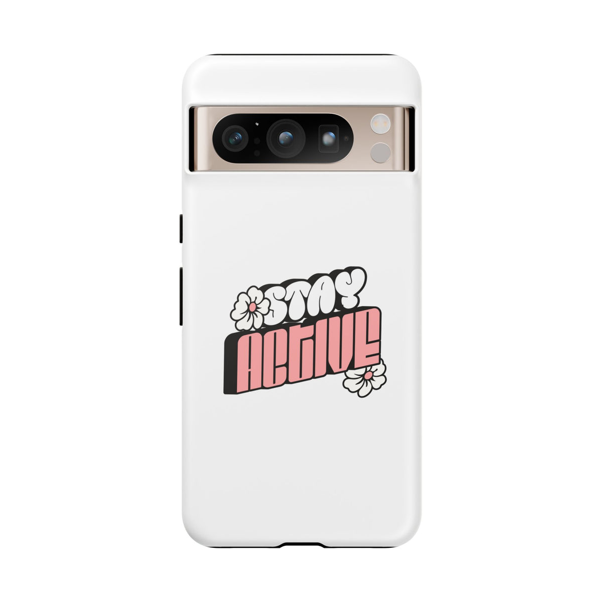 Stay Active Phone Case — Retro Pink Floral Tough Phone Cover