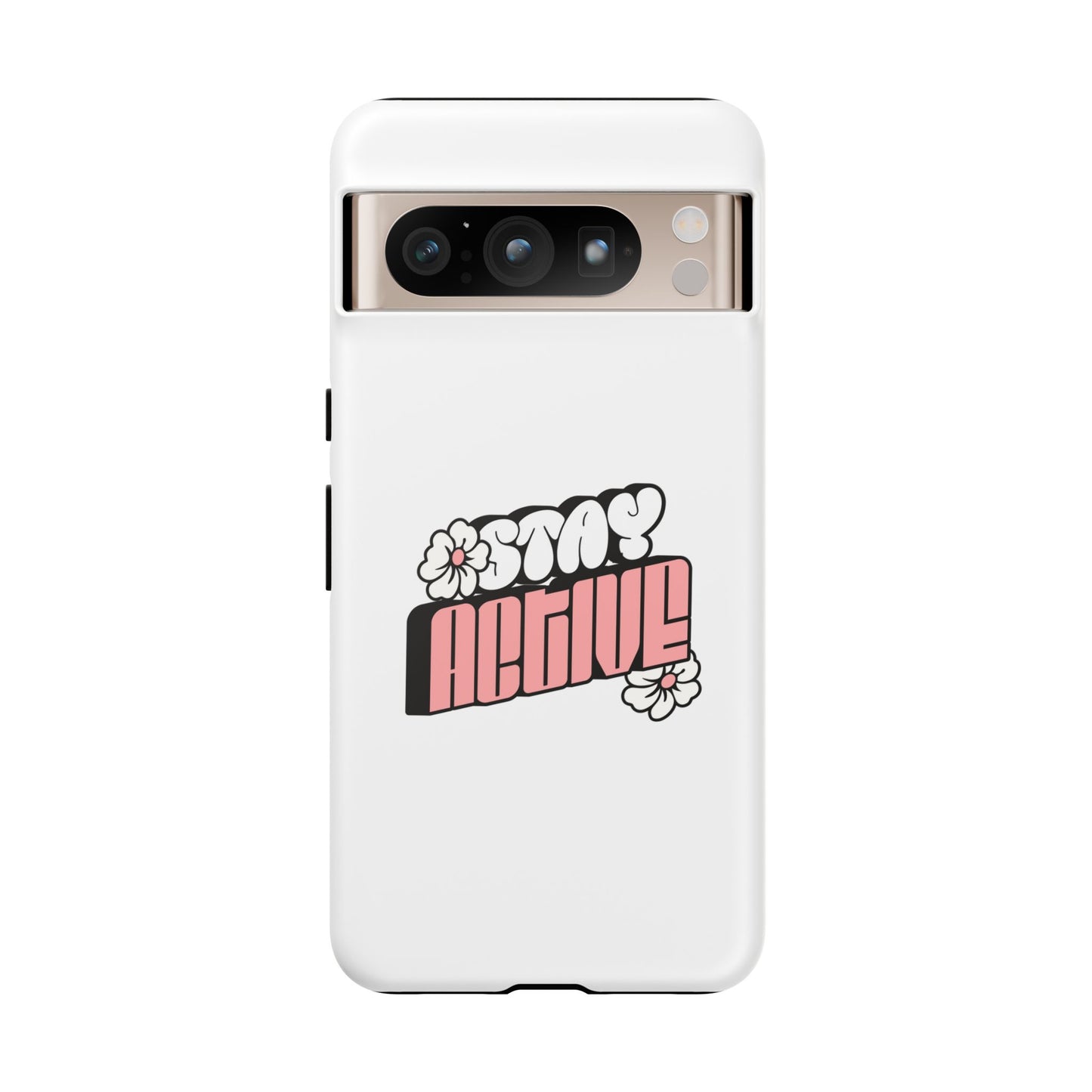 Stay Active Phone Case — Retro Pink Floral Tough Phone Cover