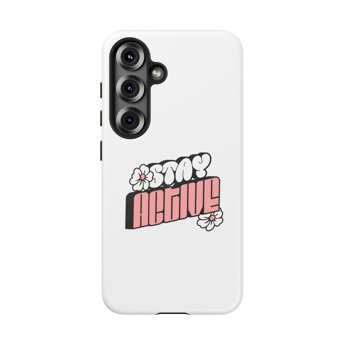 Stay Active Phone Case — Retro Pink Floral Tough Phone Cover