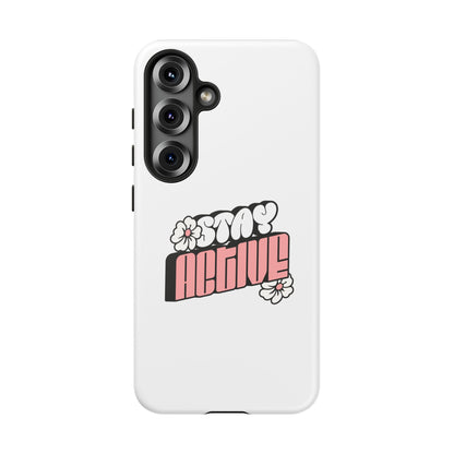 Stay Active Phone Case — Retro Pink Floral Tough Phone Cover
