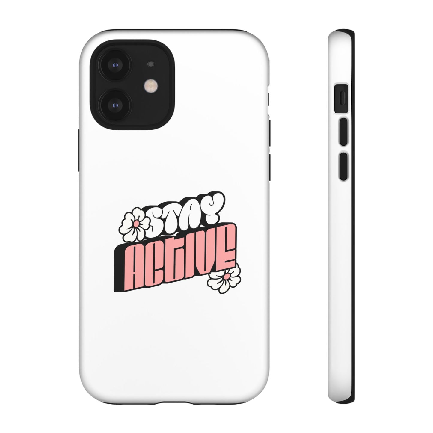 Stay Active Phone Case — Retro Pink Floral Tough Phone Cover