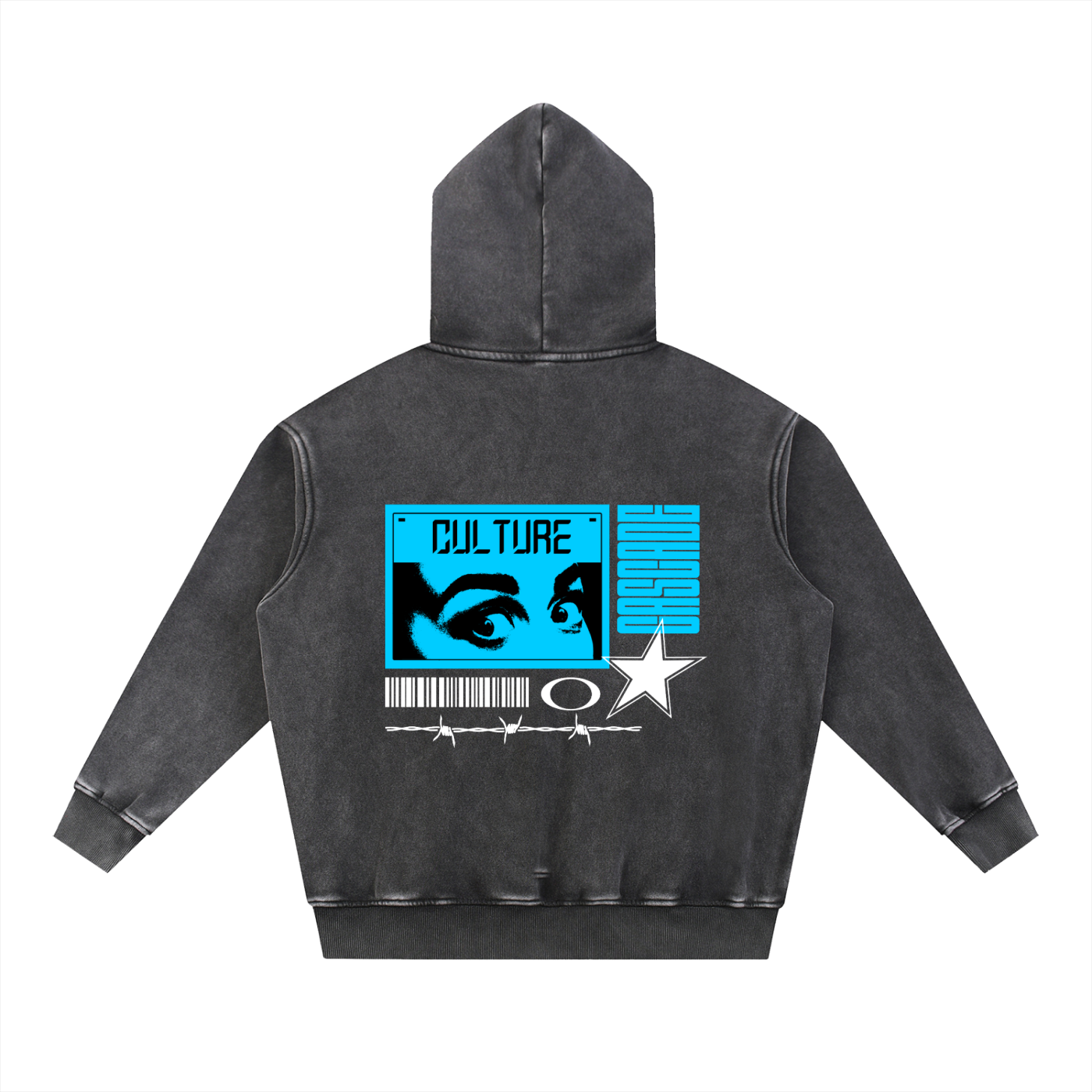 Snow Wash Fleece Oversize Hoodie